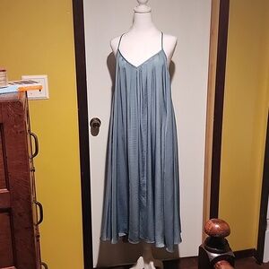 Womens spaghetti strap criss cross dress: seafoam green